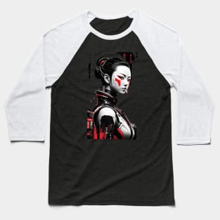 Japanese Cyber Girl - Futuristic Style Baseball T-Shirt